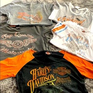 Lot of 5 Geunine Harley-Davidson t-shirts